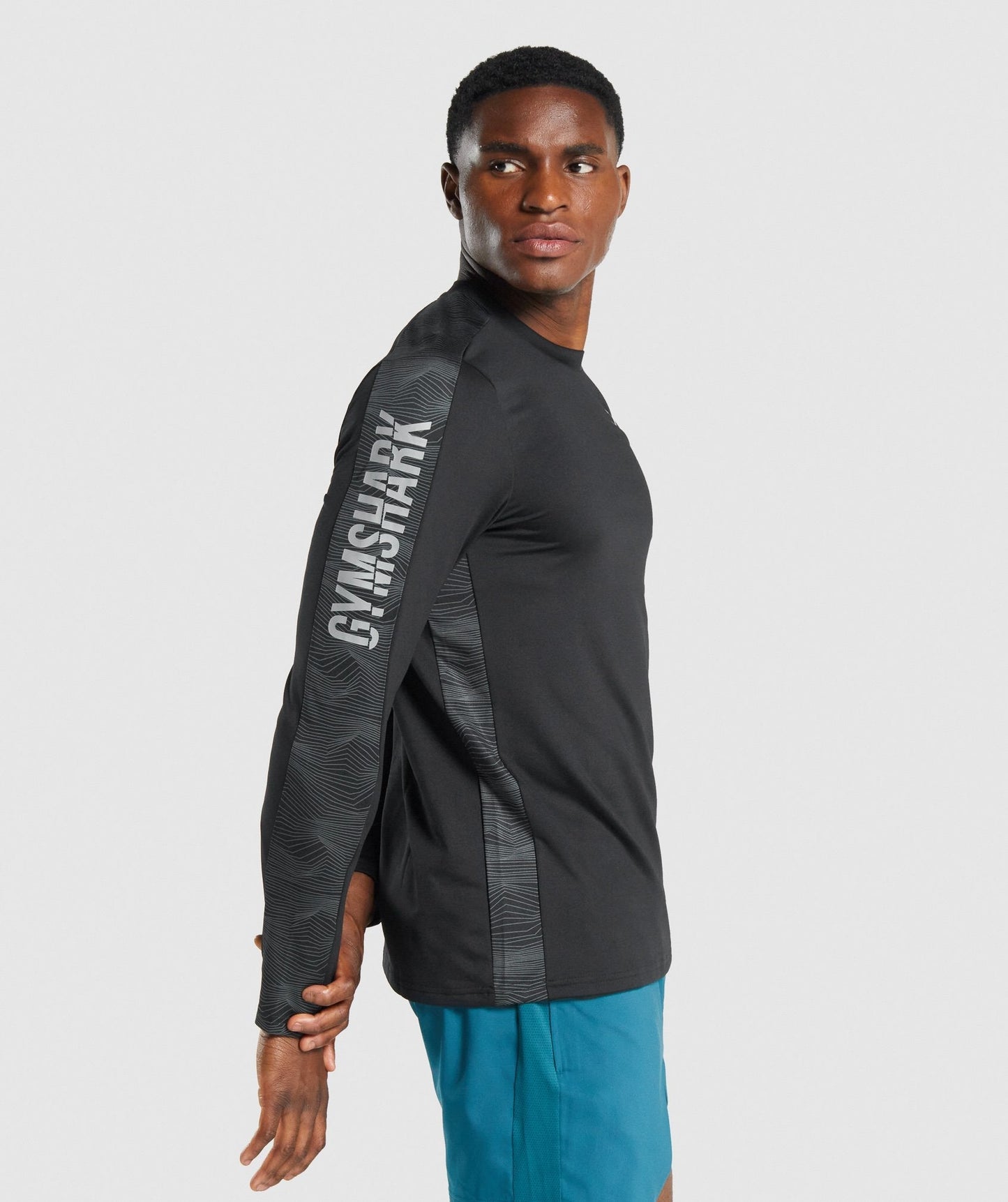 Gymshark Sport Langarm Grafik T -Shirt - Schwarz