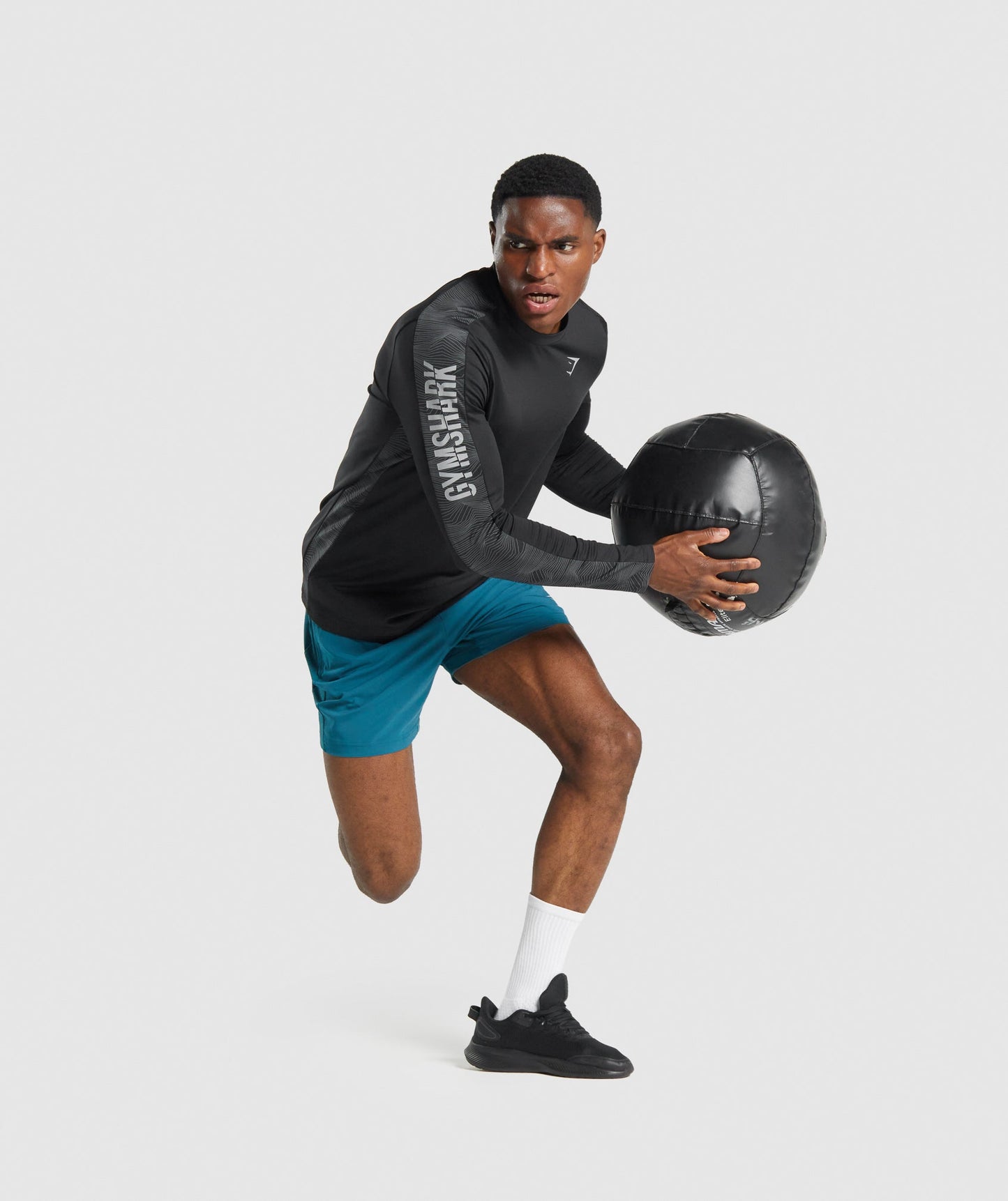Gymshark Sport Langarm Grafik T -Shirt - Schwarz