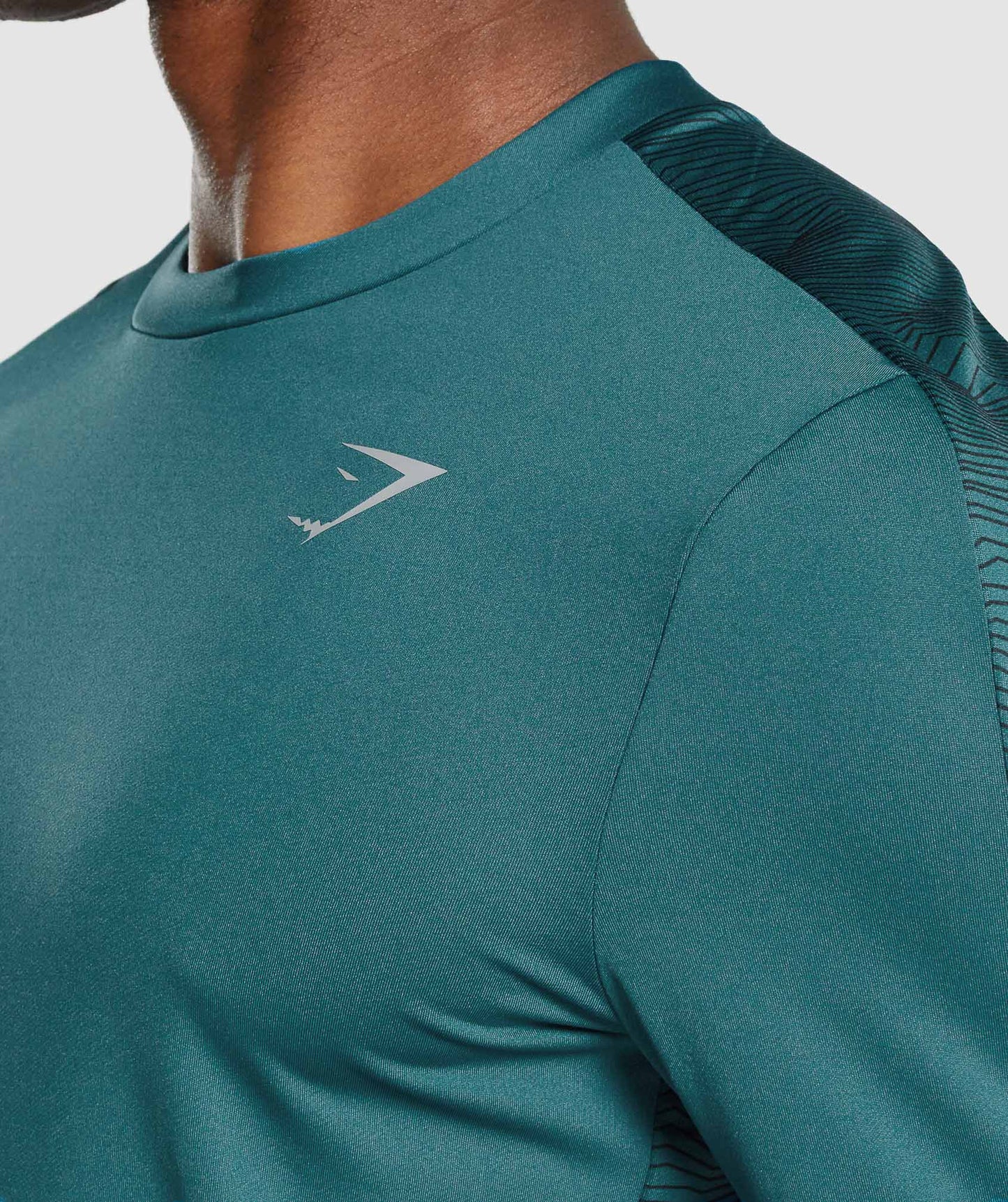 Gymshark Sport Langarm Grafik T -Shirt - blaugrün