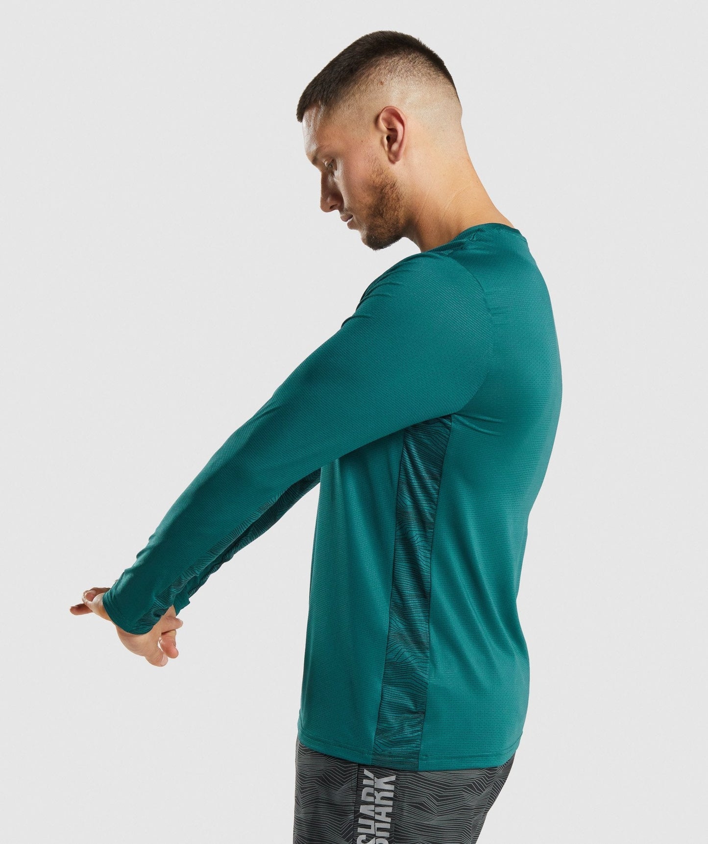 Gymshark Sport Langarm T -Shirt - blaugrün