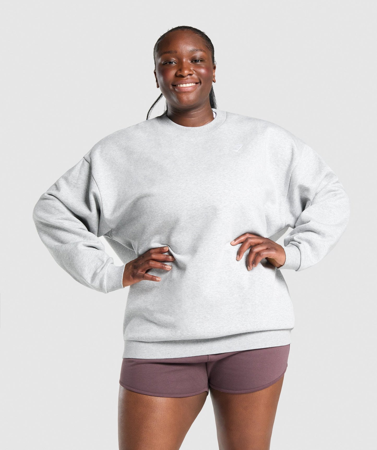 Gymshark Training übergroßes Sweatshirt - hellgraue Mergel