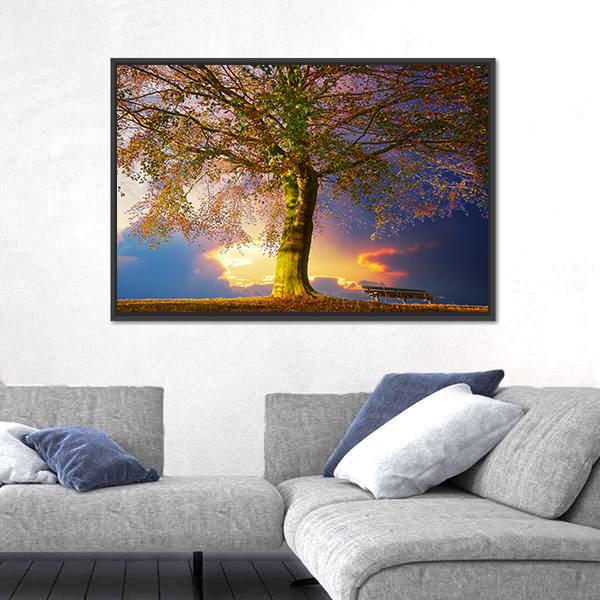 Tree In The Park Canvas Wall Art-3 Horizontal-Gallery Wrap-25" x 16"-Tiaracle