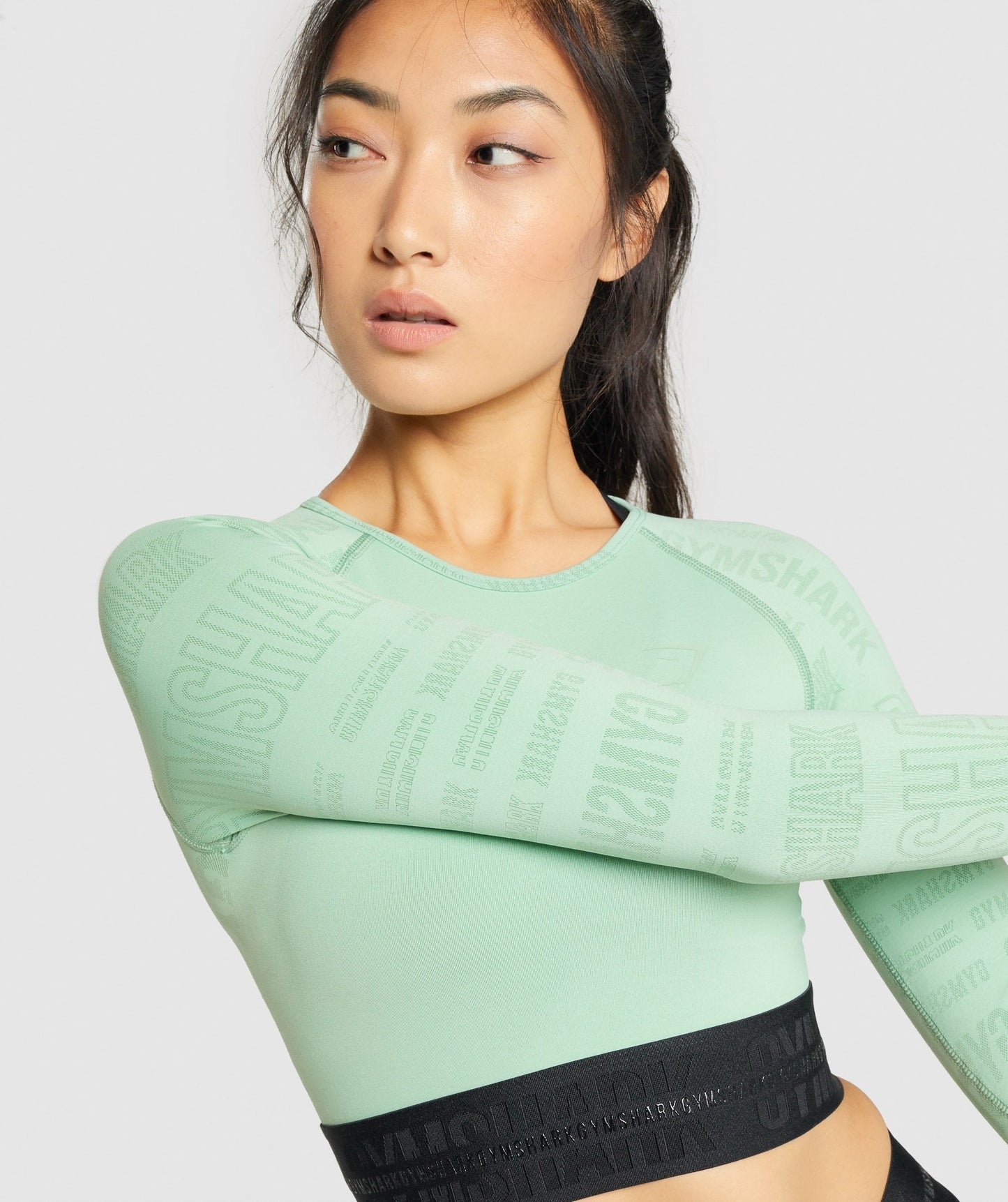 Gymshark Vision Langarm Crop Top - Grün
