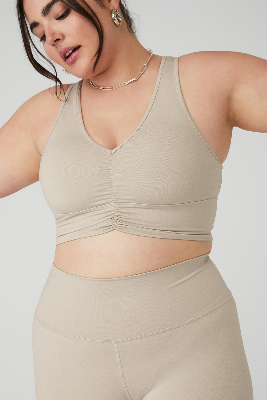 Wild Thing Bra & 7" High-Waist Biker Short Set - Oatmeal Heather