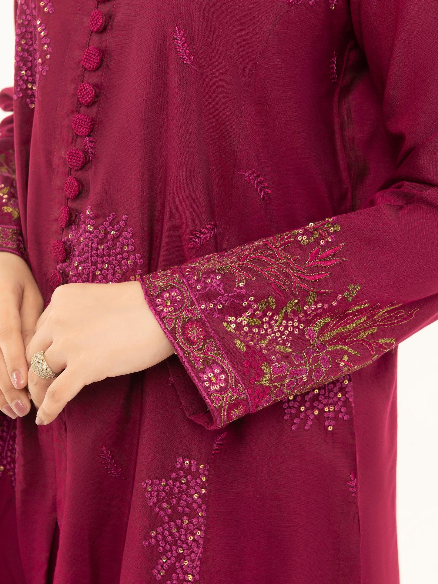 Embroidered Silk Suit