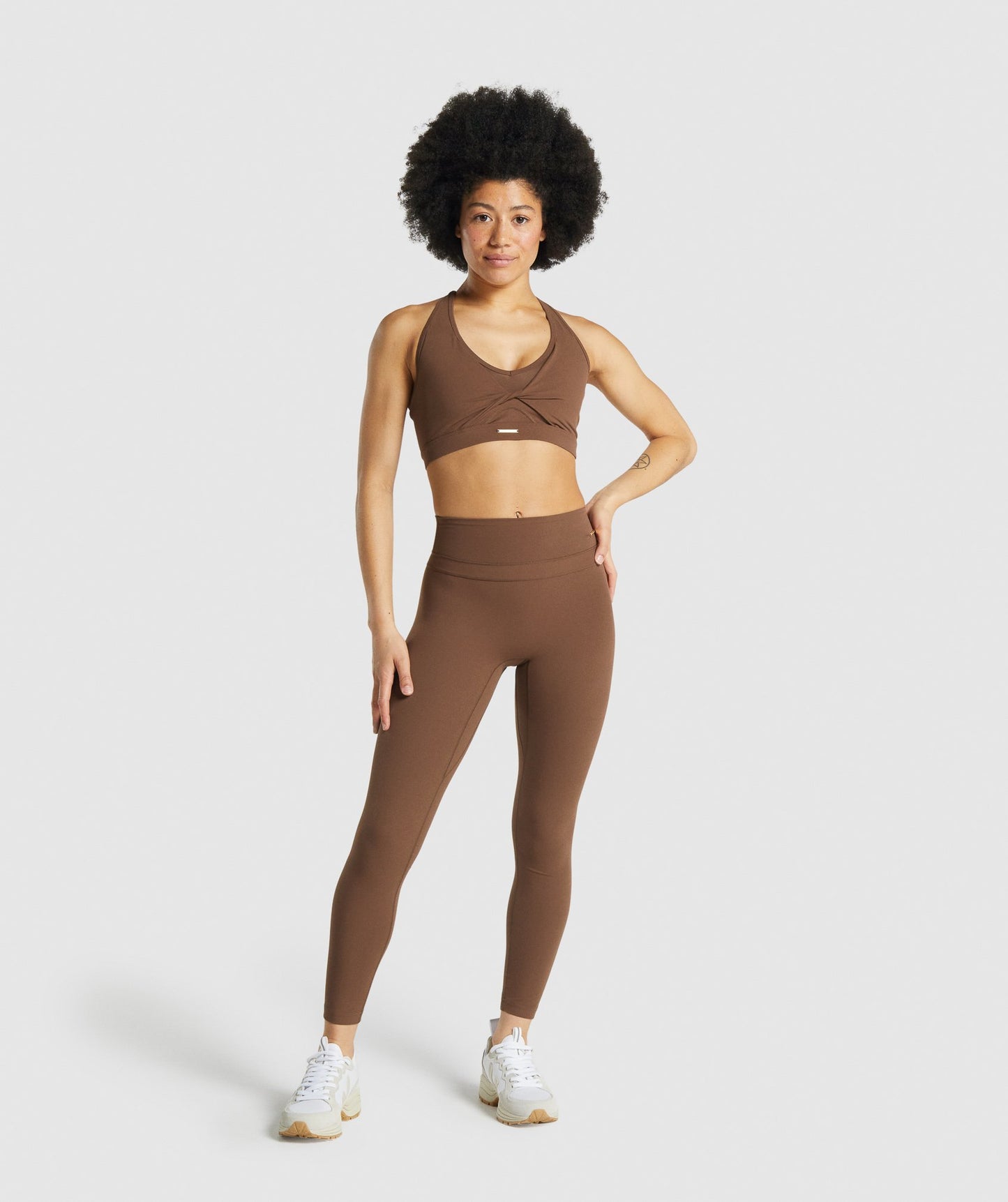 Gymshark Whitney Mesh Sports Bra - Dandelion Brown