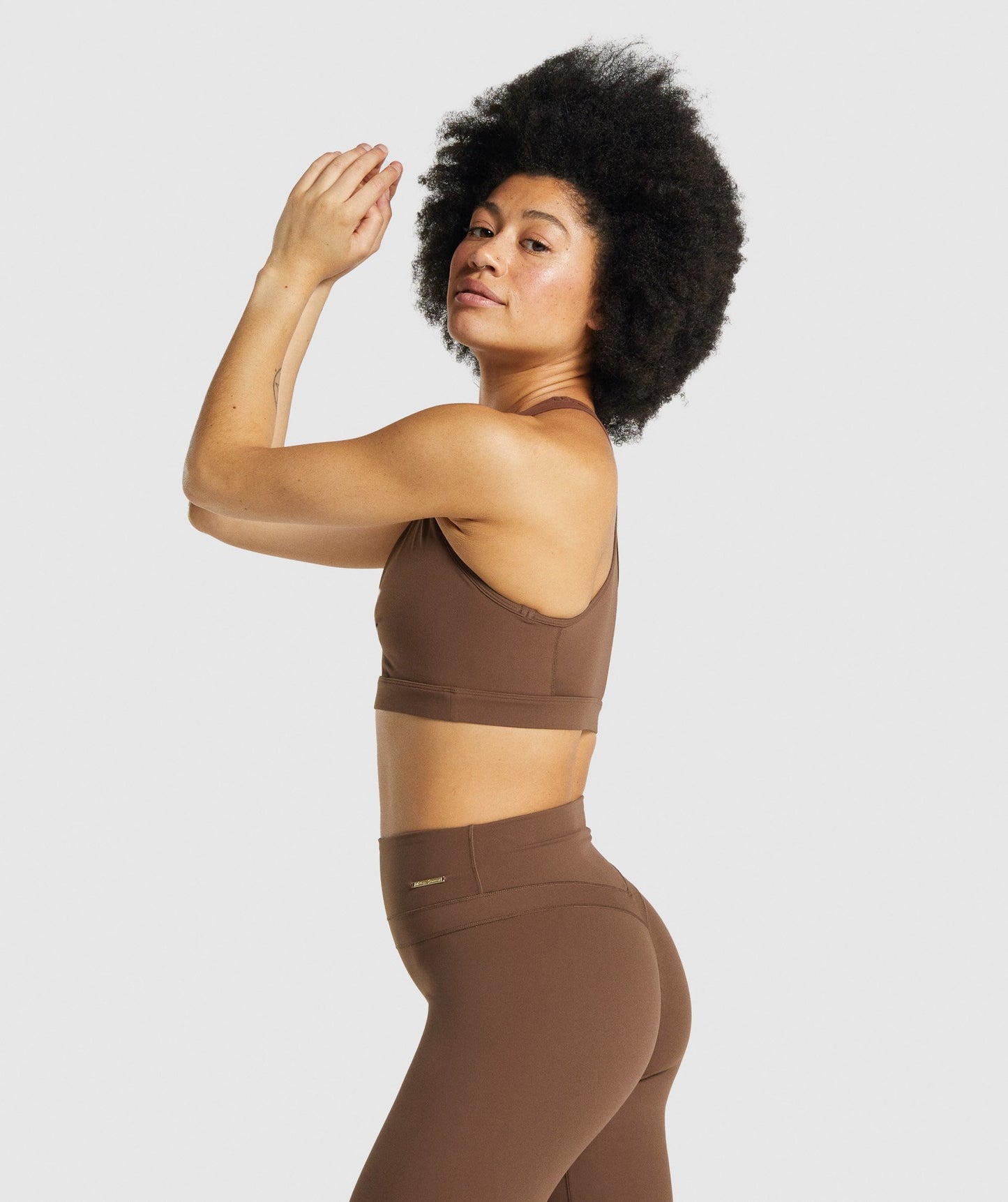 Gymshark Whitney Mesh Sports Bra - Dandelion Brown