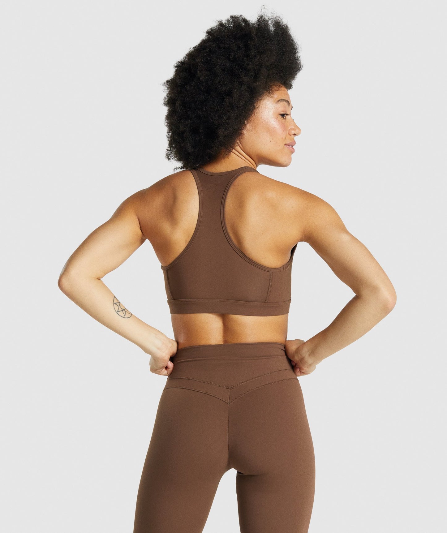 Gymshark Whitney Mesh Sports Bra - Dandelion Brown
