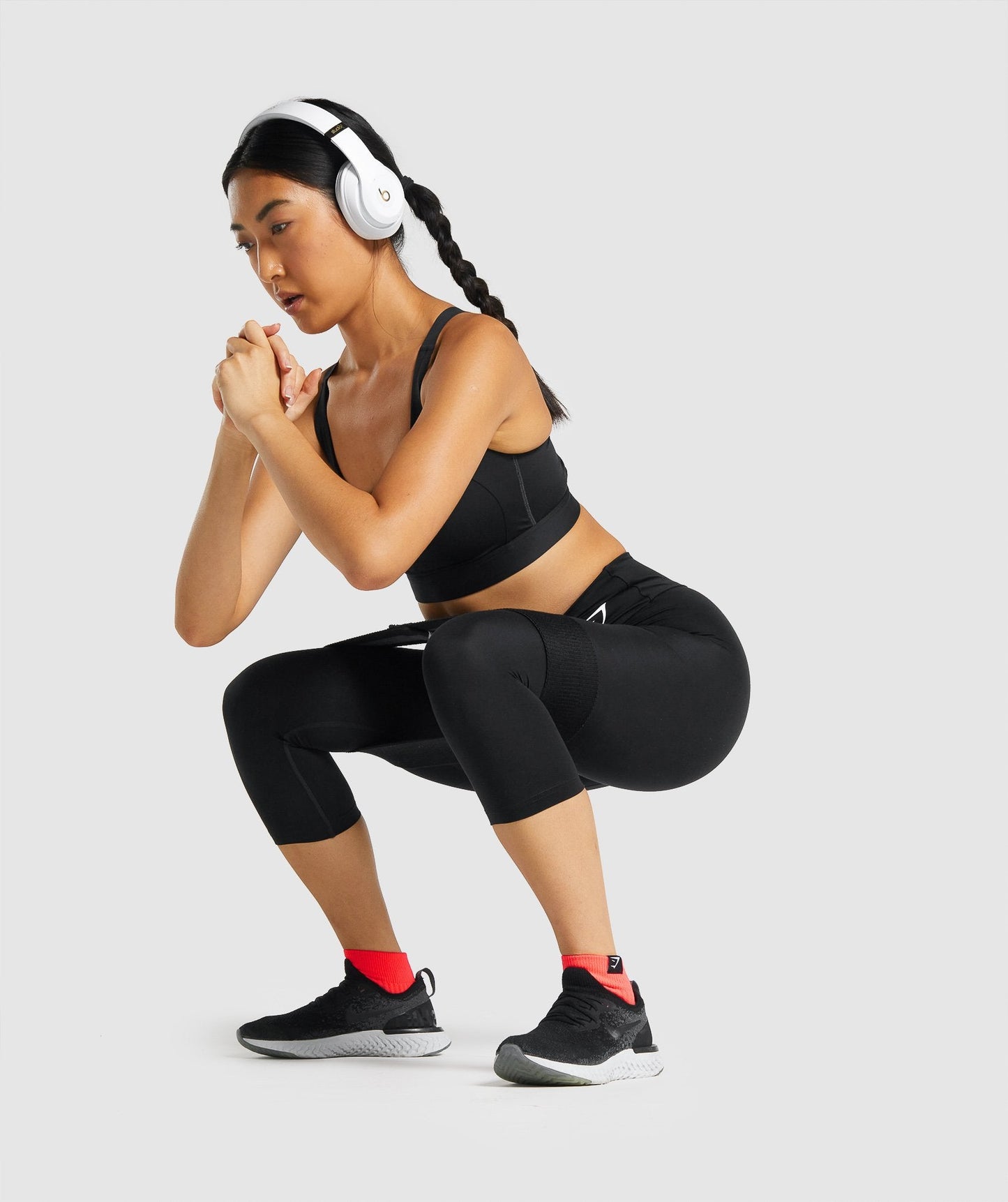 Gymshark gewebte Tab -Quarter -Socken 3pk - Grün/Türkis/Koralle