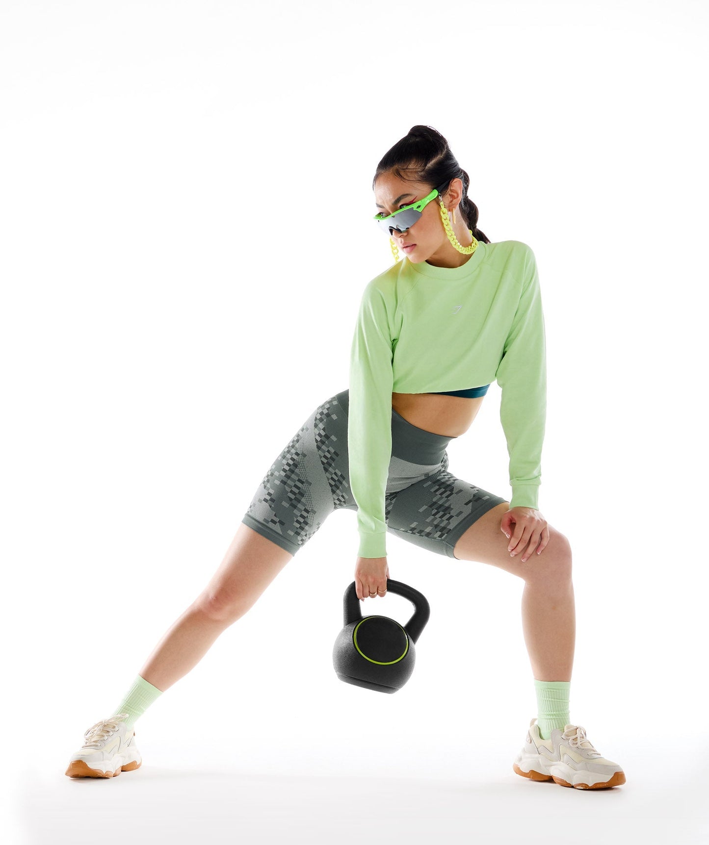 Gymshark Wtflex Cyborg Seamless Cycling Shorts - Charcoal Grey/Black/Light Grey