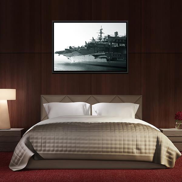 Aircraft Carrier In Ocean Canvas Wall Art-3 Horizontal-Gallery Wrap-25" x 16"-Tiaracle
