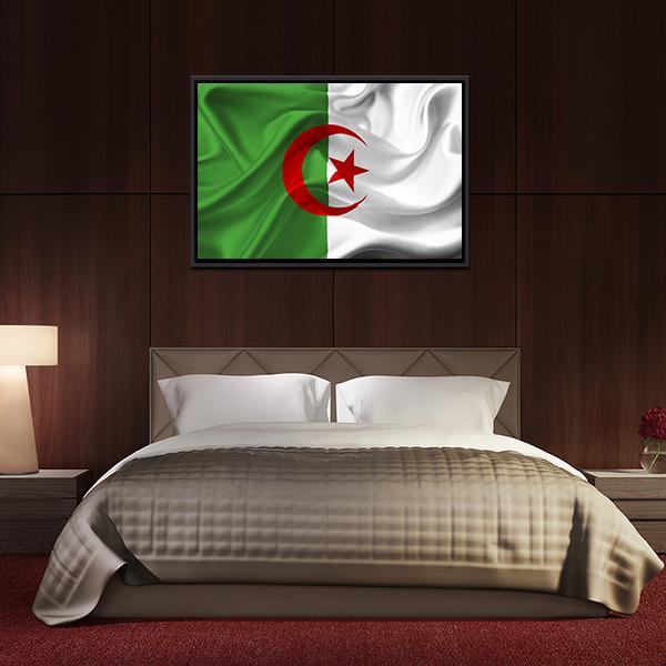 Algeria Flag Canvas Wall Art-3 Horizontal-Gallery Wrap-25" x 16"-Tiaracle