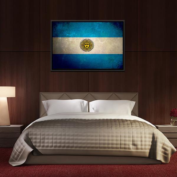 Argentina Flag Grunge Texture Canvas Wall Art-3 Horizontal-Gallery Wrap-25" x 16"-Tiaracle