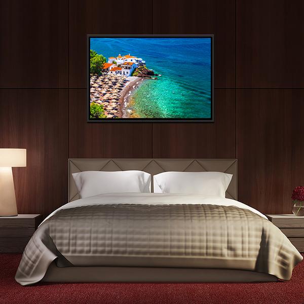 Islands Hydra Greek Canvas Wall Art-3 Horizontal-Gallery Wrap-25" x 16"-Tiaracle