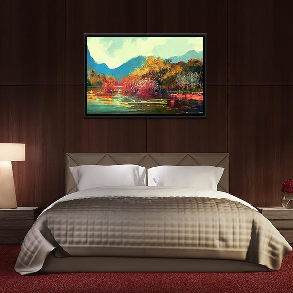 Autumn Forest Illustration Canvas Wall Art-3 Horizontal-Gallery Wrap-25" x 16"-Tiaracle