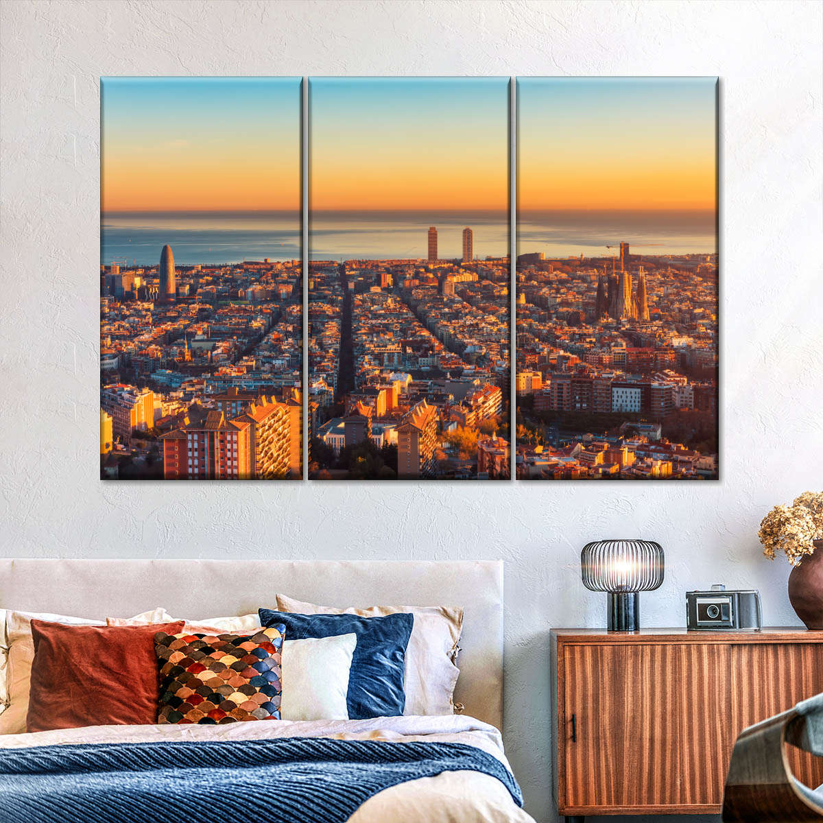 Barcelona Sunset Horizon Wandkunst