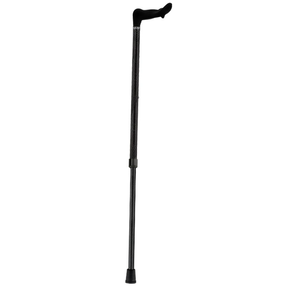 Scratch & Dent Black Triple Wound Palm Grip Adjustable Carbon Fiber Walking Cane V1505
