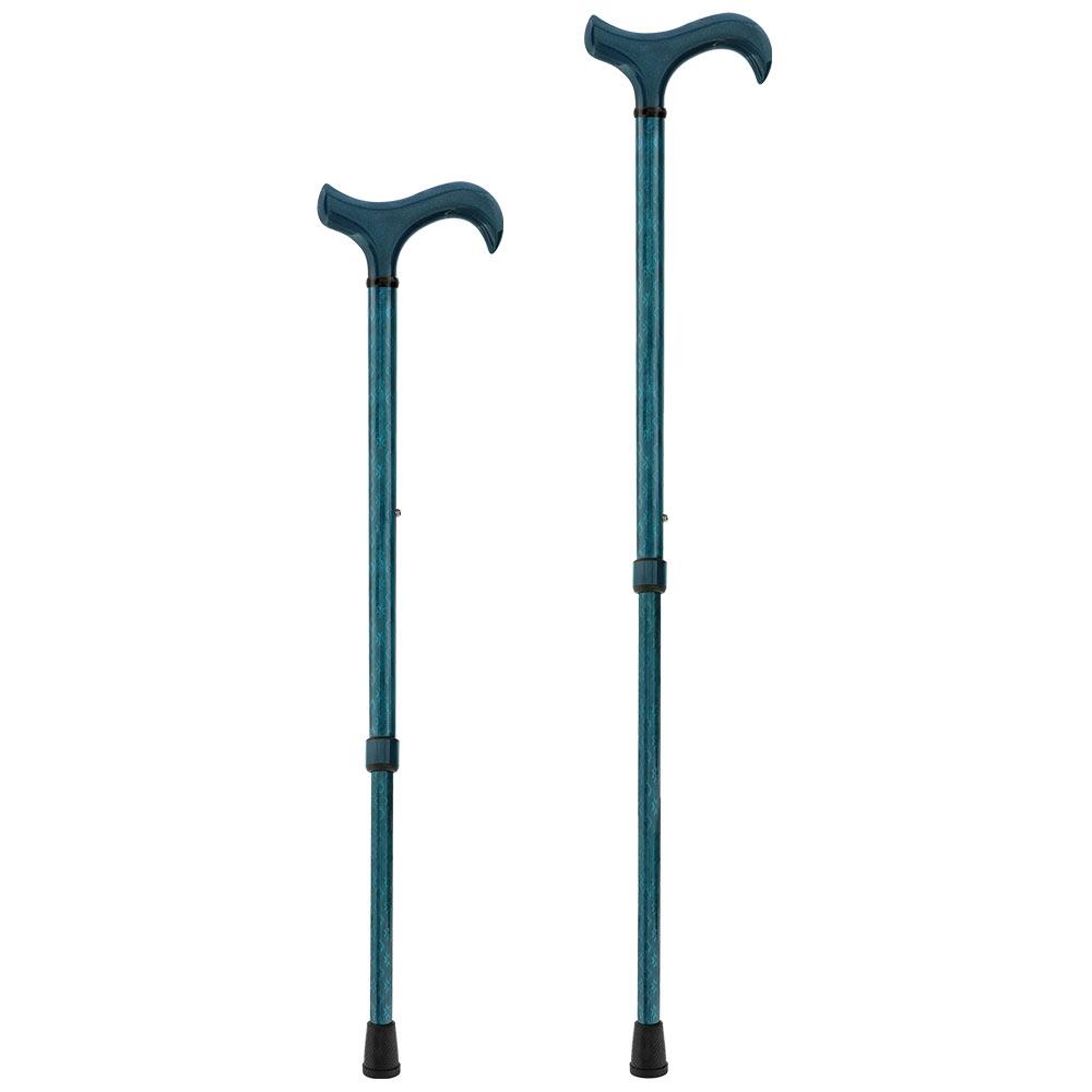 Scratch and Dent Blue 3D Diamond Pattern Adjustable Derby Carbon Fiber Walking Cane V1880