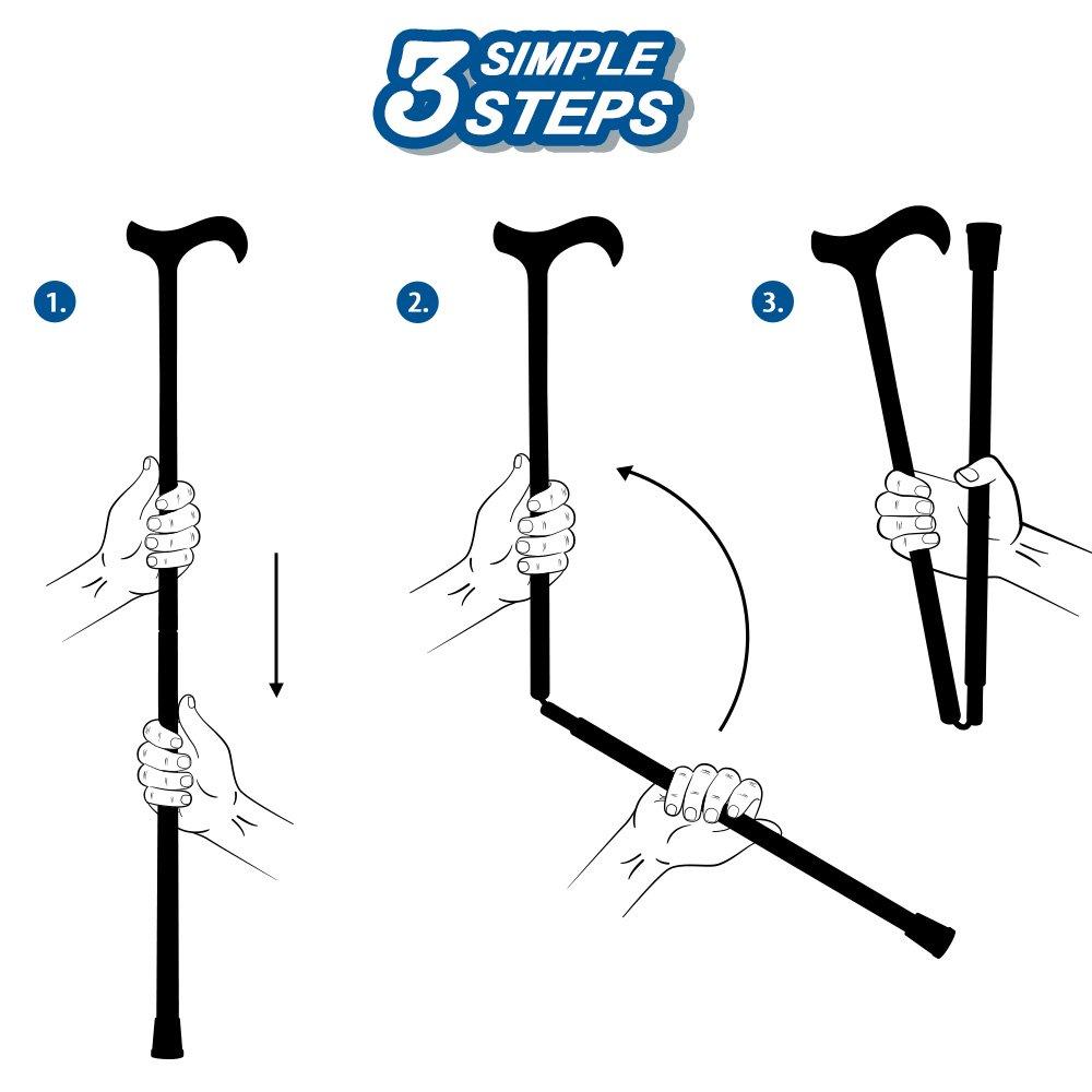 Scratch & Dent Lucky 4-Leaf Clover - Folding Carbon Fiber Derby Walking Cane - 2 Piece V1863