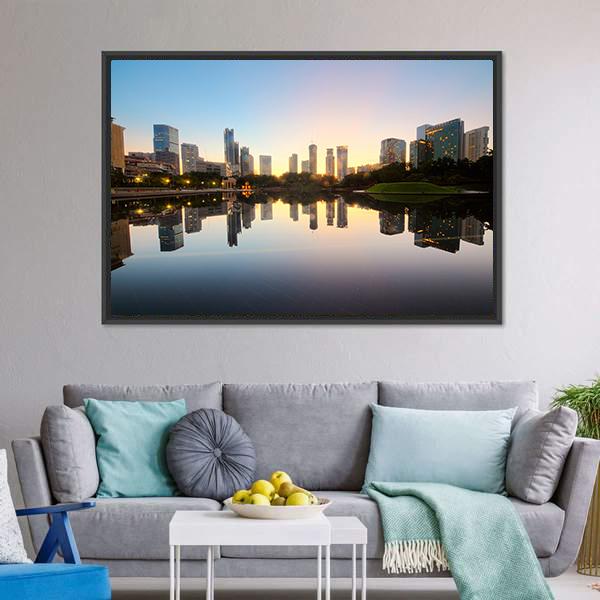 City Skyline Of Kuala Lumpur Canvas Wall Art-3 Horizontal-Gallery Wrap-25" x 16"-Tiaracle