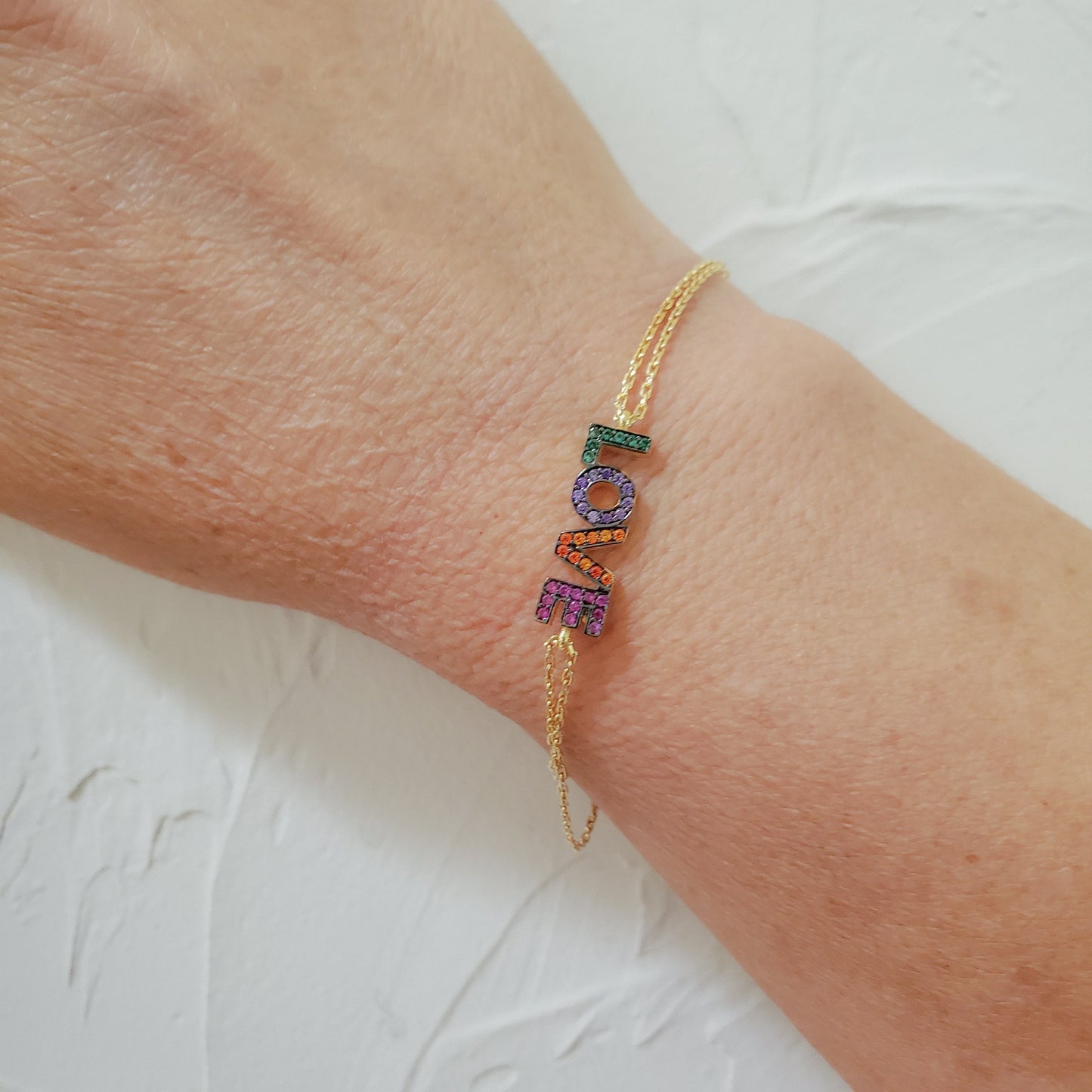 Love Letter Bracelet in Colorful Stones