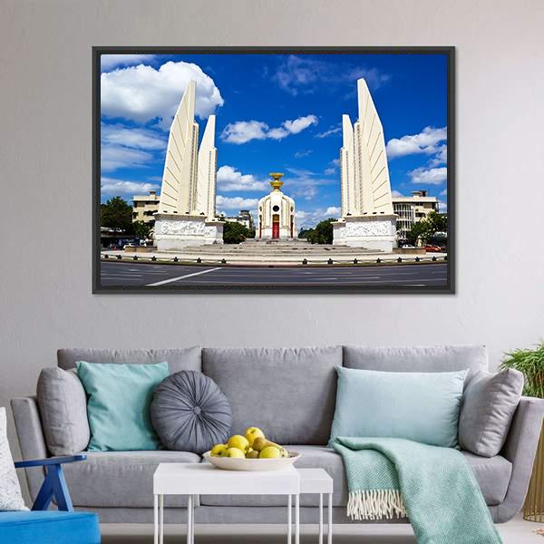 Democracy Monument Canvas Wall Art-3 Horizontal-Gallery Wrap-25" x 16"-Tiaracle