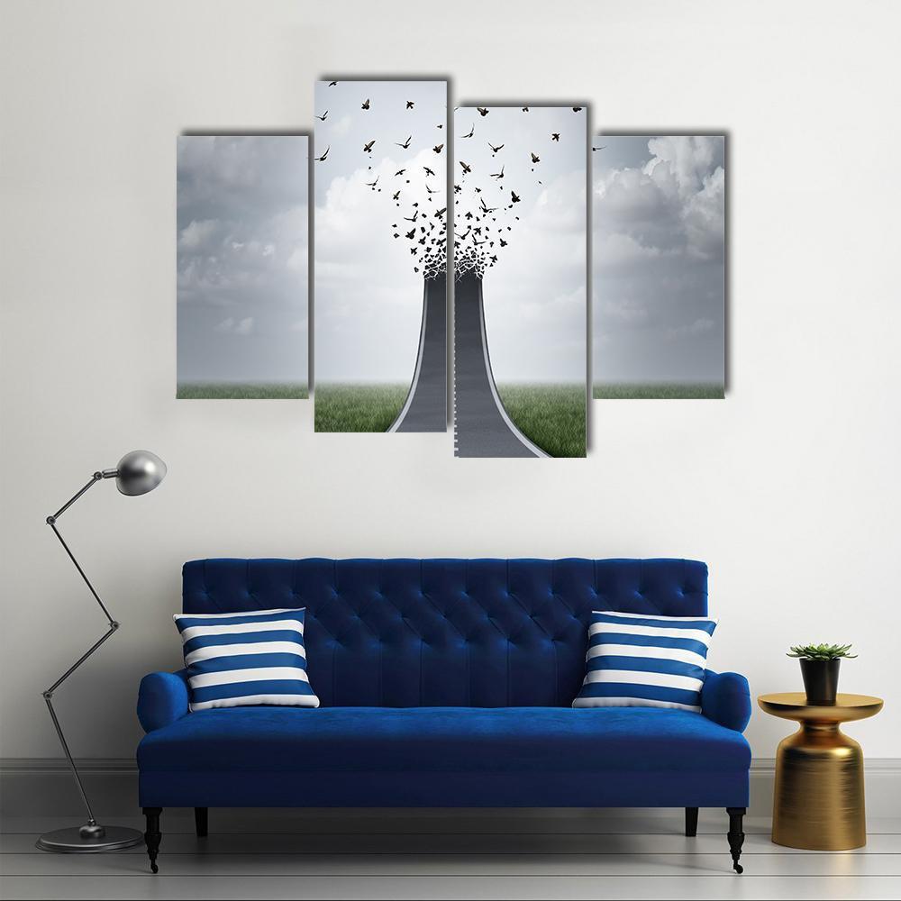 Driving Freedom Concept Canvas Wall Art-4 Pop-Gallery Wrap-50" x 32"-Tiaracle