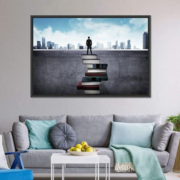 Education For Success Concept Canvas Wall Art-3 Horizontal-Gallery Wrap-25" x 16"-Tiaracle