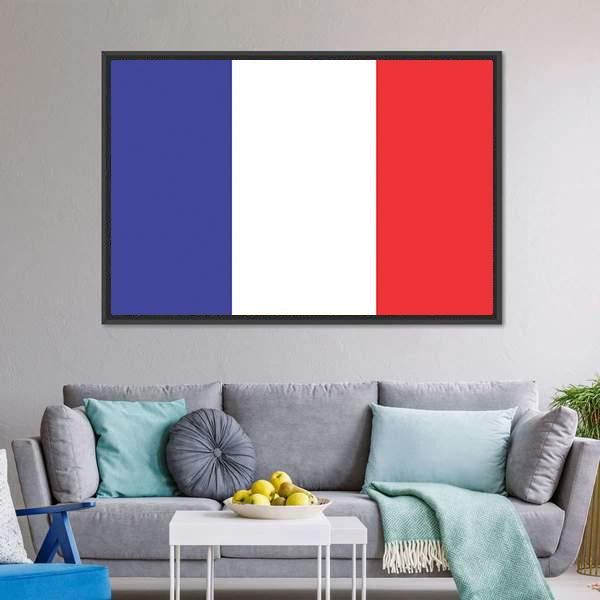 Flag Of France Canvas Wall Art-3 Horizontal-Gallery Wrap-25" x 16"-Tiaracle