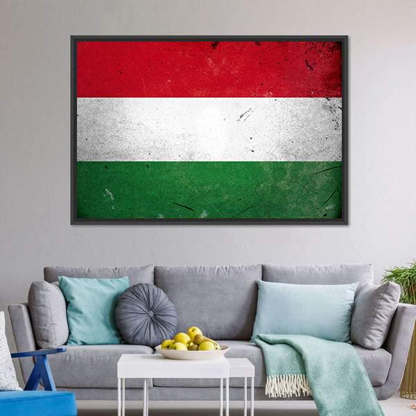 Flag Of Hungary Canvas Wall Art-3 Horizontal-Gallery Wrap-25" x 16"-Tiaracle