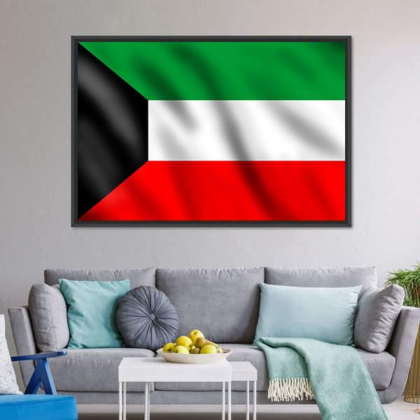 Flag Of Kuwait Canvas Wall Art-3 Horizontal-Gallery Wrap-25" x 16"-Tiaracle