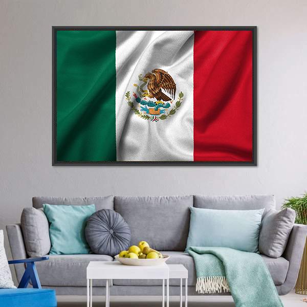 Flag Of Mexico Canvas Wall Art-3 Horizontal-Gallery Wrap-25" x 16"-Tiaracle