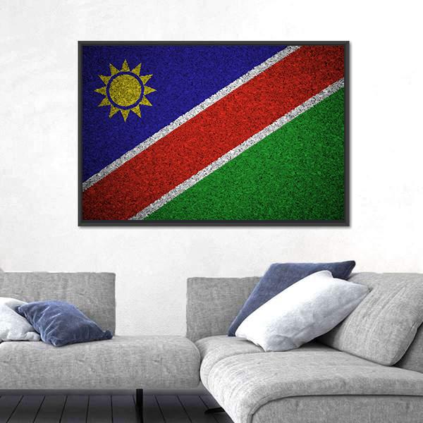 Flag Of Namibia Canvas Wall Art-1 Piece-Floating Frame-24" x 16"-Tiaracle