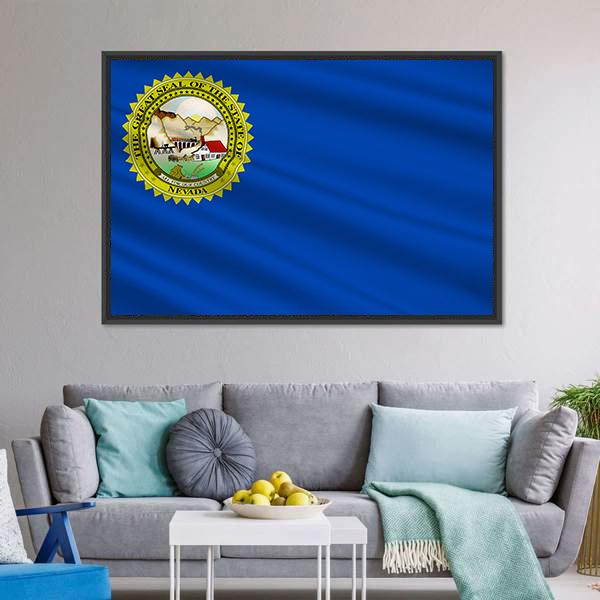 Flag Of Nevada Canvas Wall Art-3 Horizontal-Gallery Wrap-25" x 16"-Tiaracle
