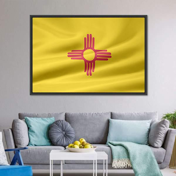 Flag Of New Mexico Canvas Wall Art-3 Horizontal-Gallery Wrap-25" x 16"-Tiaracle