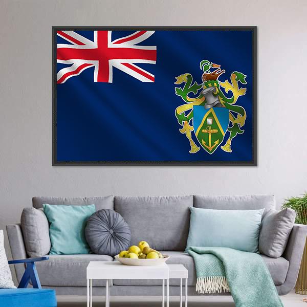 Flag Of Pitcairn Islands Canvas Wall Art-3 Horizontal-Gallery Wrap-25" x 16"-Tiaracle