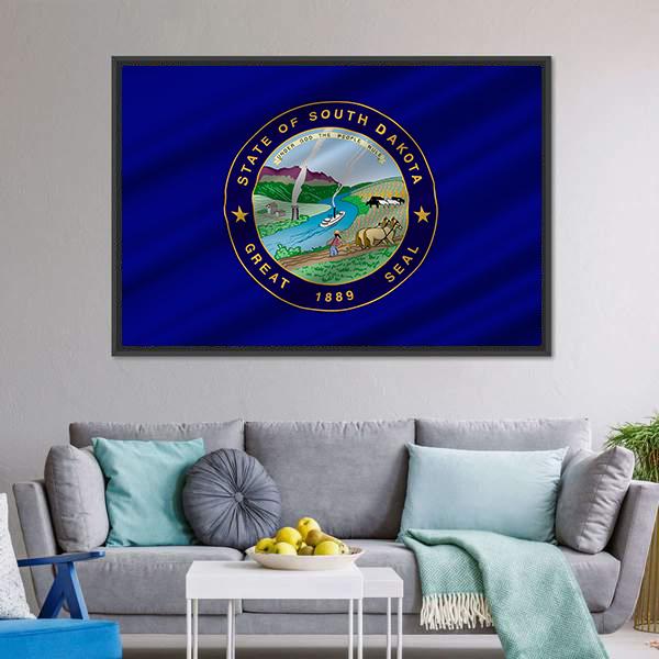 Flag Of South Dakota Canvas Wall Art-3 Horizontal-Gallery Wrap-25" x 16"-Tiaracle