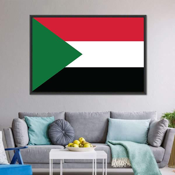 Flag Of Sudan Canvas Wall Art-3 Horizontal-Gallery Wrap-25" x 16"-Tiaracle