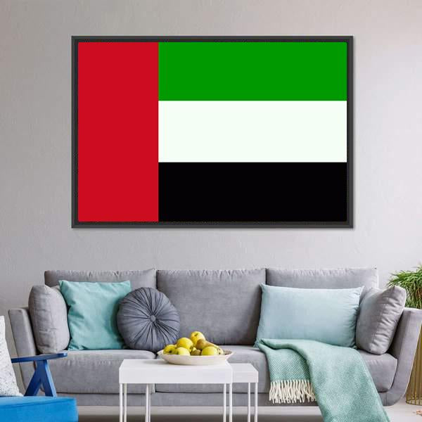 Flag Of United Arab Emirates Canvas Wall Art-3 Horizontal-Gallery Wrap-25" x 16"-Tiaracle