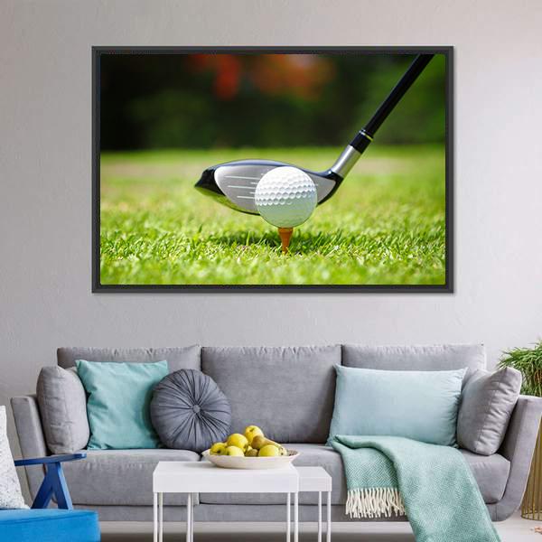 Golf Ball & Club Canvas Wall Art-3 Horizontal-Gallery Wrap-25" x 16"-Tiaracle