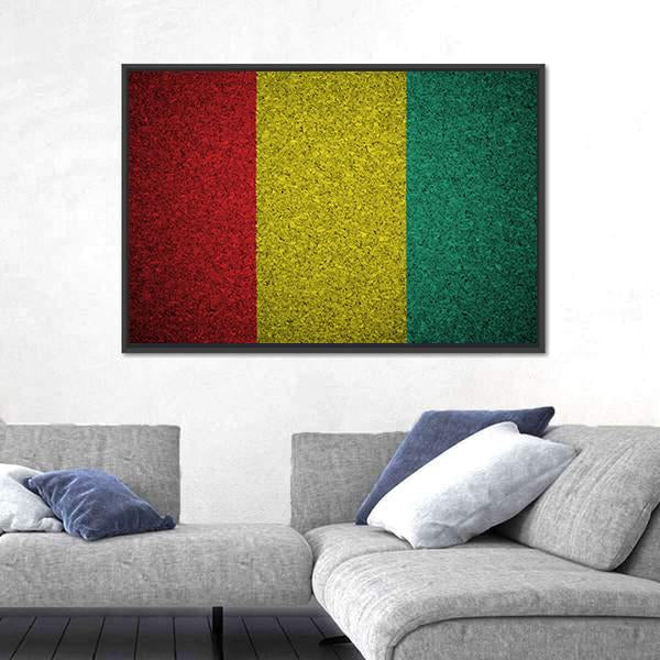 Guinean Flag Canvas Wall Art-1 Piece-Floating Frame-24" x 16"-Tiaracle