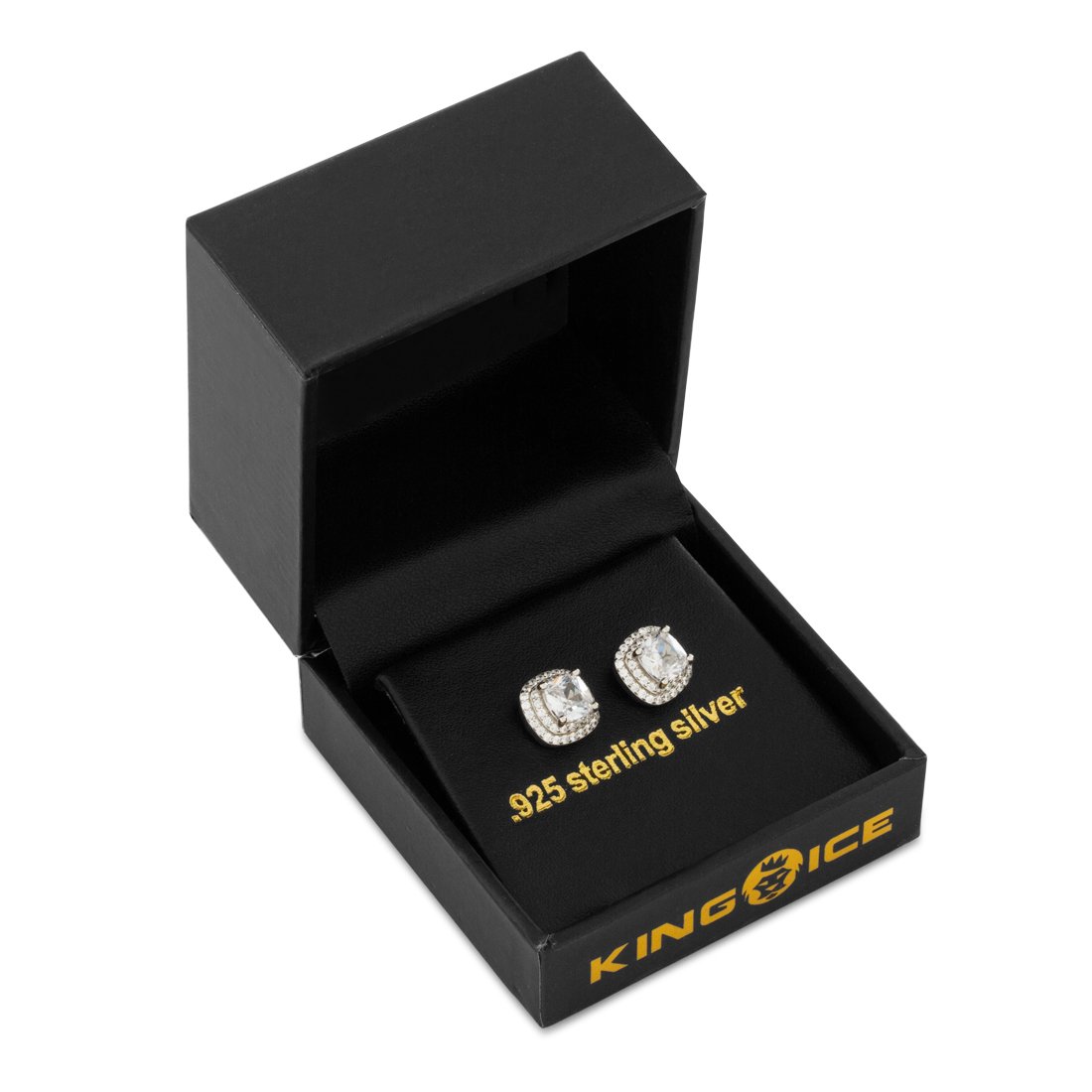 Halo Cushion-Cut Stud Earrings