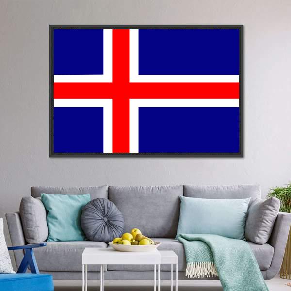 Iceland Flag Canvas Wall Art-3 Horizontal-Gallery Wrap-25" x 16"-Tiaracle