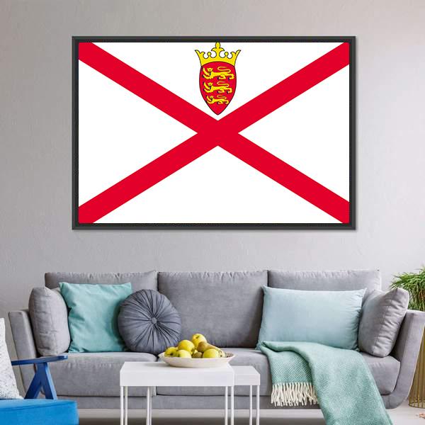 Jersey Flag Canvas Wall Art-3 Horizontal-Gallery Wrap-25" x 16"-Tiaracle