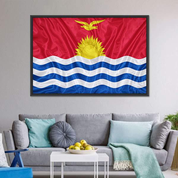 Kiribati Flag Canvas Wall Art-3 Horizontal-Gallery Wrap-25" x 16"-Tiaracle