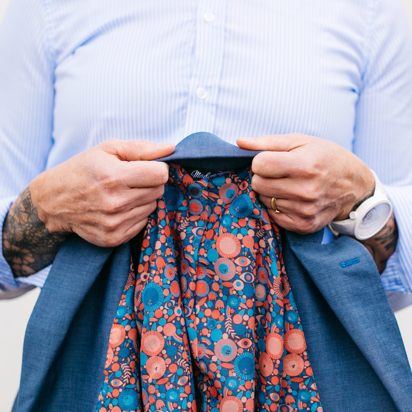 Der schieferblaue Blazer Georgie X Lisa Congdon Lining