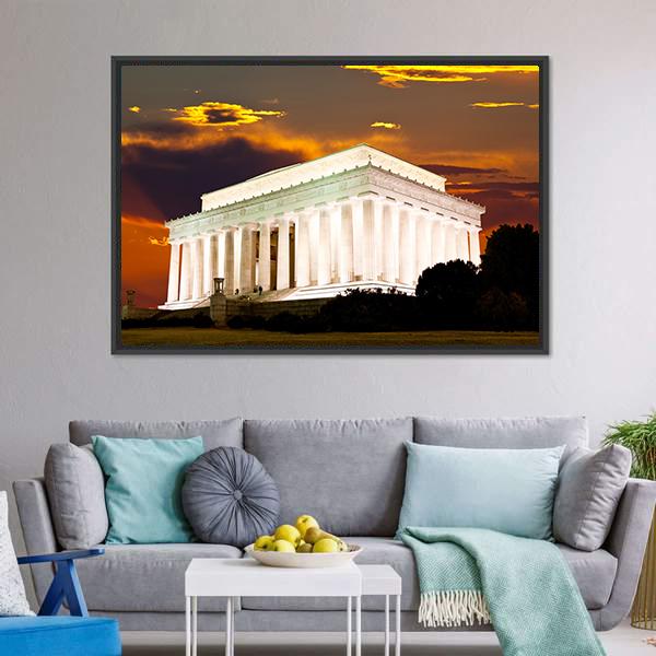 Lincoln Memorial Canvas Wall Art-3 Horizontal-Gallery Wrap-25" x 16"-Tiaracle