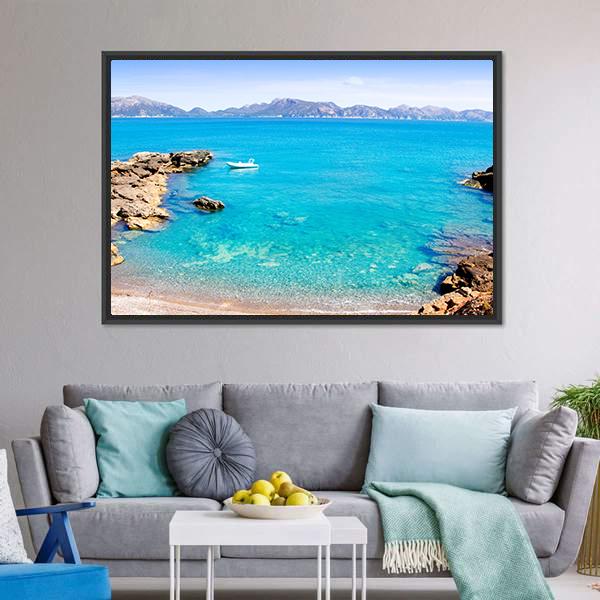 Mallorca La Victoria Beach Canvas Wall Art-3 Horizontal-Gallery Wrap-25" x 16"-Tiaracle
