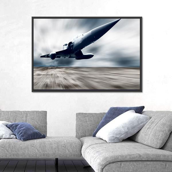 Military Airplane Taking Off Canvas Wall Art-3 Horizontal-Gallery Wrap-25" x 16"-Tiaracle