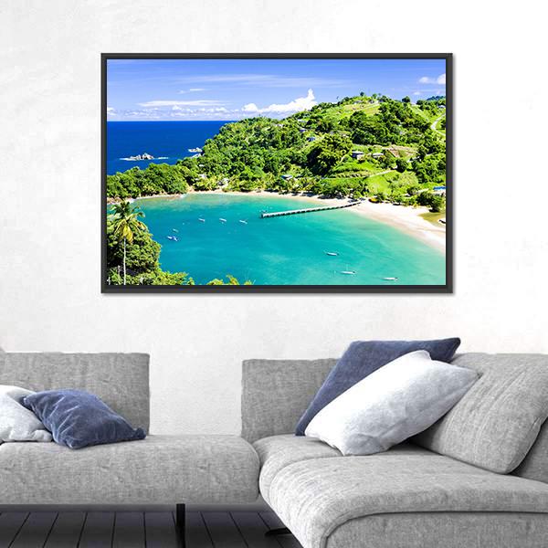 Parlatuvier Bay In Tobago Canvas Wall Art-3 Horizontal-Gallery Wrap-25" x 16"-Tiaracle
